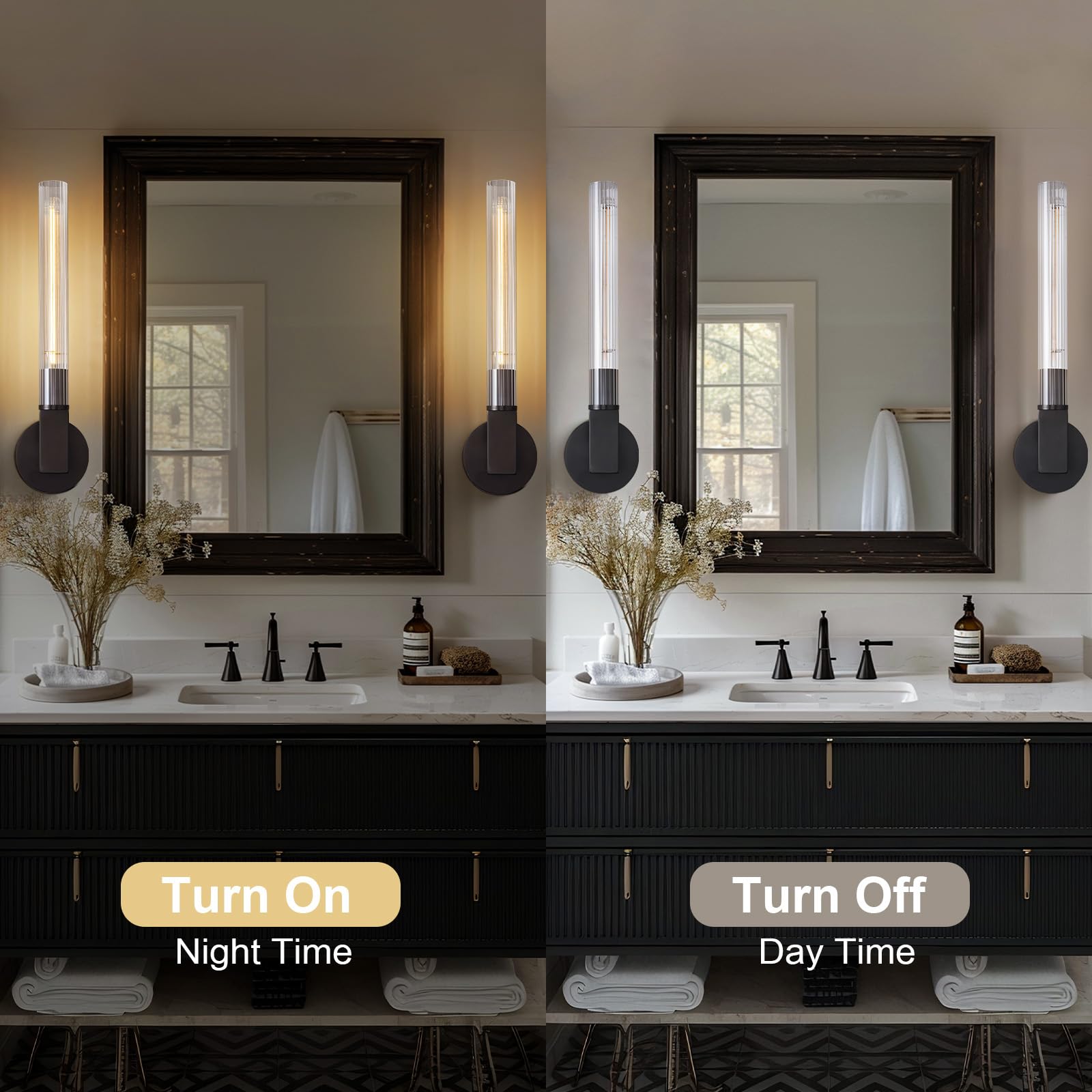 Modern Glass Tube Gold Pendant Lights – Adjustable 4 - Light Chandelier for Kitchen Island, Dining Room, Bedroom – Farmhouse & Contemporary Style with Included Bulbs - Camilalamps - B0F6YLDZVZ