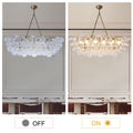 Gold Bubble Globe Chandelier, Modern Blown Glass Chandeliers with Ribbed Clear Balls, Small 24