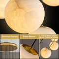 Black Alabaster Chandelier,14 - Lights Staircase Chandelier for Entryway, Modern Marble Hanging Light Fixture, Hight Ceiling, Foyer, Living Room, Staircase, Entry - Camilalamps - B0DSZZ11GM