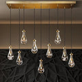 Raindrop Pendant Lights Set of 2,Kitchen Island Hanging Light Fixtures, Modern Art Raindrop Clear Solid Glass Chandelier for Dining Room for Porch, Corridor, Living Room - Camilalamps - B0CSPP5CY4
