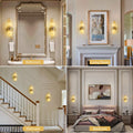 Black Alabaster Chandelier,14 - Lights Staircase Chandelier for Entryway, Modern Marble Hanging Light Fixture, Hight Ceiling, Foyer, Living Room, Staircase, Entry - Camilalamps - B0DSZZ11GM