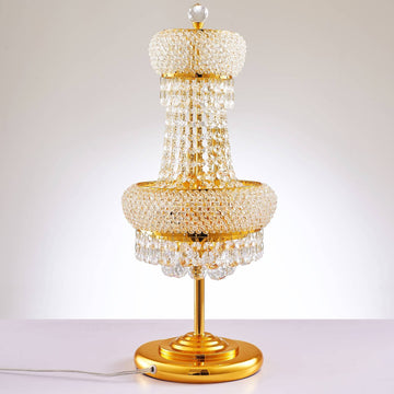 11-Lights Golden Finish Classic Empire Style K9 Crystal Chandelier Ceiling Light for Living Room Foyer Dining Room Hallway Bedroom (24×12 inch) New Packaging Easy to Install