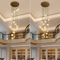Black Alabaster Chandelier,14 - Lights Staircase Chandelier for Entryway, Modern Marble Hanging Light Fixture, Hight Ceiling, Foyer, Living Room, Staircase, Entry - Camilalamps - B0DSZZ11GM
