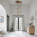 Raindrop Pendant Lights Set of 2,Kitchen Island Hanging Light Fixtures, Modern Art Raindrop Clear Solid Glass Chandelier for Dining Room for Porch, Corridor, Living Room - Camilalamps - B0CSPP5CY4