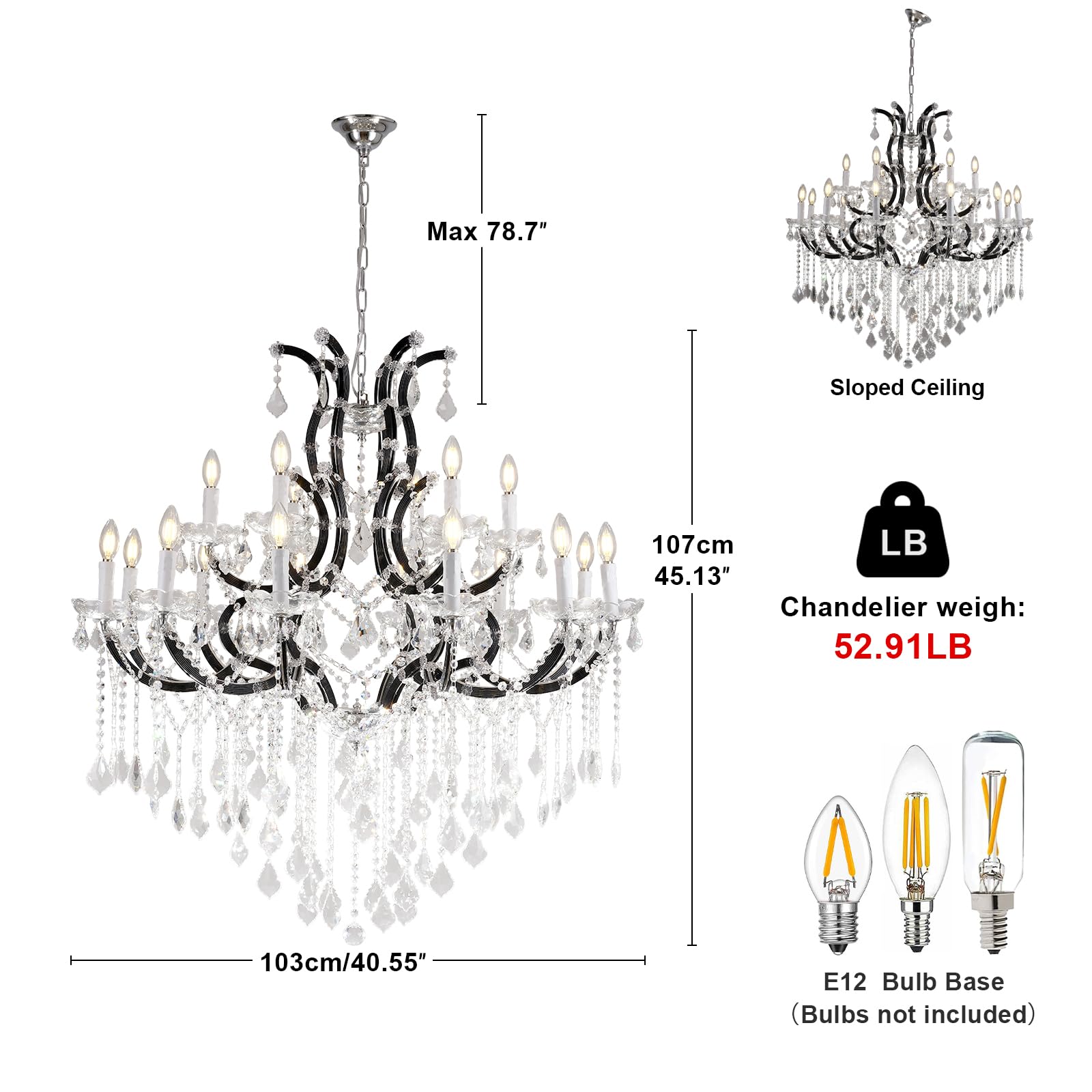 Large Gold Crystal Chandelier Light Fixtures - 24 Lights Modern Crystal Chandeliers for Hotel, Lobby, Foyer, Entryway Hall, Staircase High Ceiling Chandelier 2 Layers - Camilalamps - B0F93R7H6W
