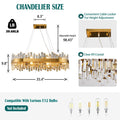 Chandelier for Dining Room, D39.4 Gold K9 Crystal Pendant Light, 20 - Light Round Over Table, Hanging Ceiling Light Fixture for Kitchen Island, Entryway, Foyer - Camilalamps - B0DMFF1692