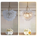 Gold Bubble Globe Chandelier, Modern Blown Glass Chandeliers with Ribbed Clear Balls, Small 24