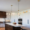 Raindrop Pendant Lights Set of 2,Kitchen Island Hanging Light Fixtures, Modern Art Raindrop Clear Solid Glass Chandelier for Dining Room for Porch, Corridor, Living Room - Camilalamps - B0CSPP5CY4