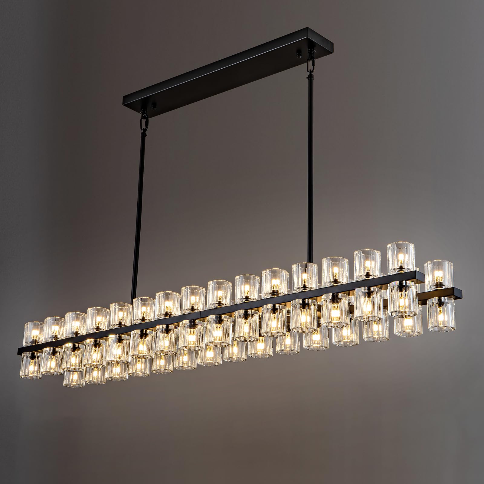 Modern 36" Gold Round Chandelier Light Fixture, K9 Crystal Chandeliers for Dining Room, Living Room, Dining Room Chandeliers Over Table, Chandelier for Bedroom, Foyer, Includes 36XG4 Bulbs - Camilalamps - B0CRGP7SMY
