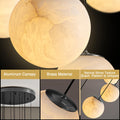 Black Alabaster Chandelier,14 - Lights Staircase Chandelier for Entryway, Modern Marble Hanging Light Fixture, Hight Ceiling, Foyer, Living Room, Staircase, Entry - Camilalamps - B0DSZZ11GM