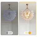Gold Bubble Globe Chandelier, Modern Blown Glass Chandeliers with Ribbed Clear Balls, Small 24