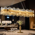 Chandelier for Dining Room, D39.4 Gold K9 Crystal Pendant Light, 20 - Light Round Over Table, Hanging Ceiling Light Fixture for Kitchen Island, Entryway, Foyer - Camilalamps - B0DMFDWCY5