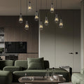 Raindrop Pendant Lights Set of 2,Kitchen Island Hanging Light Fixtures, Modern Art Raindrop Clear Solid Glass Chandelier for Dining Room for Porch, Corridor, Living Room - Camilalamps - B0CSPP5CY4