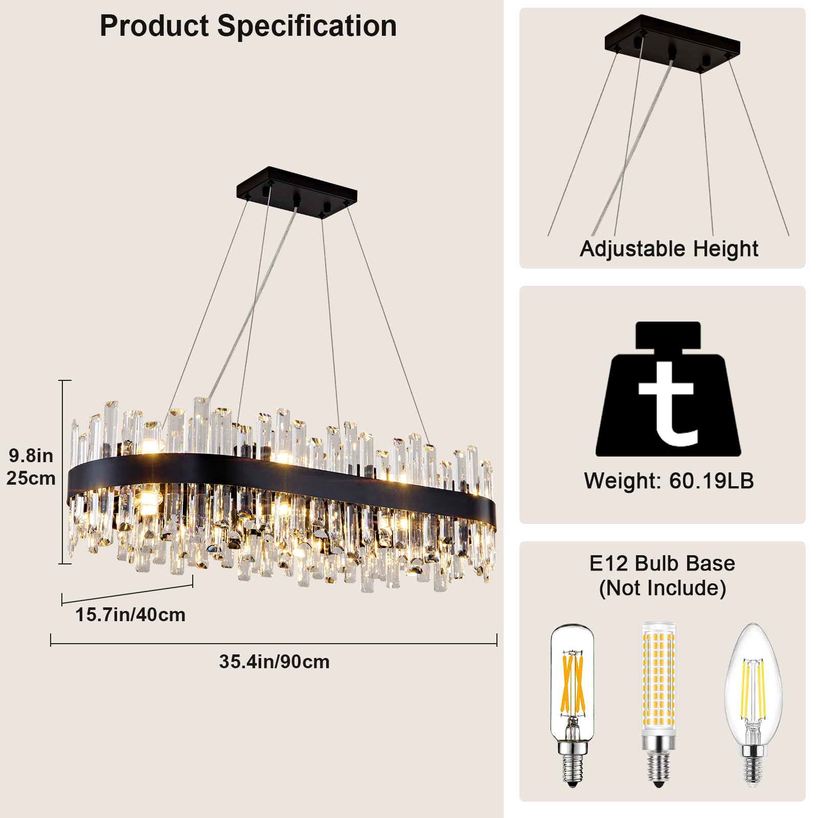 Chandelier for Dining Room, D39.4 Gold K9 Crystal Pendant Light, 20 - Light Round Over Table, Hanging Ceiling Light Fixture for Kitchen Island, Entryway, Foyer - Camilalamps - B0DMFF1692