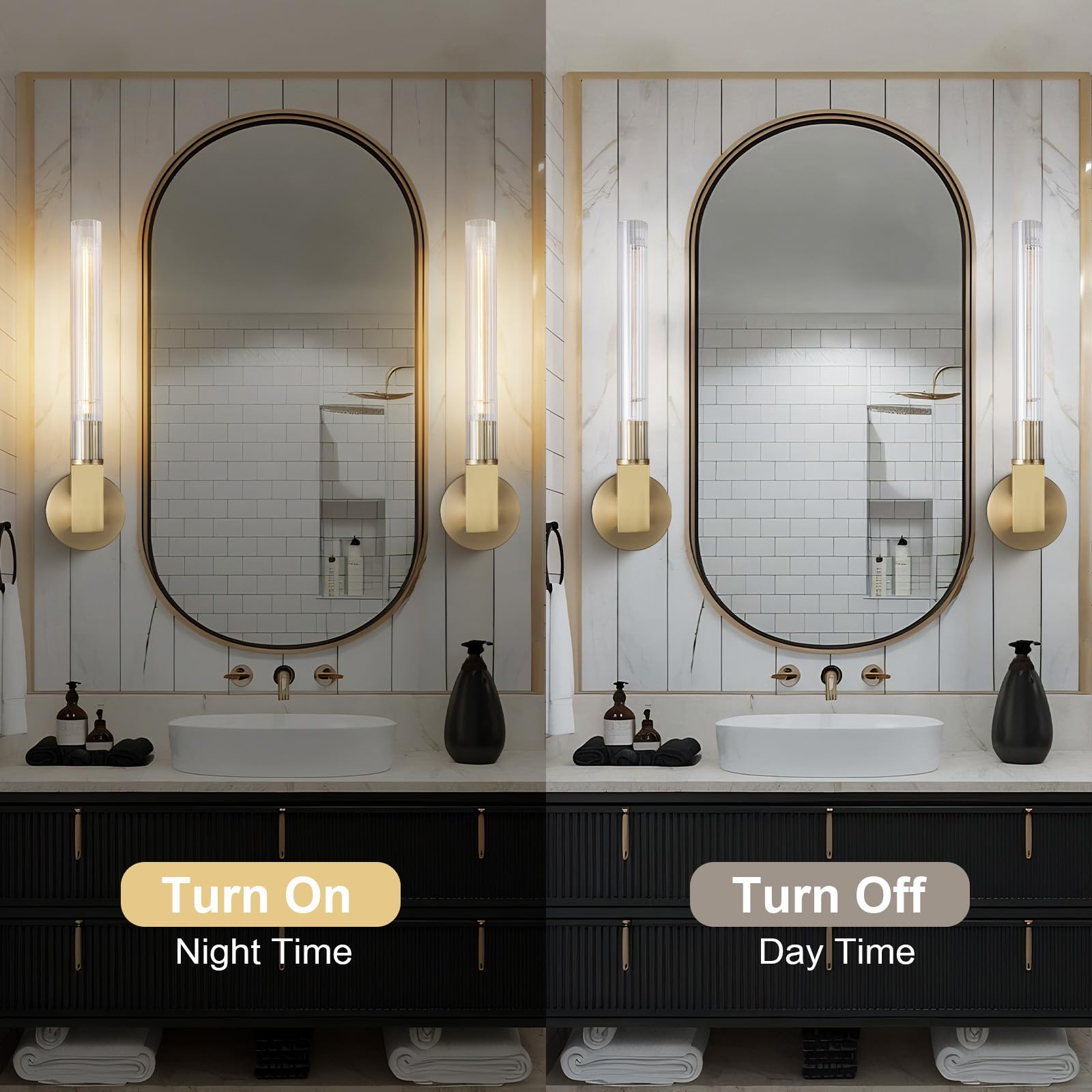 Modern Glass Tube Gold Pendant Lights – Adjustable 4 - Light Chandelier for Kitchen Island, Dining Room, Bedroom – Farmhouse & Contemporary Style with Included Bulbs - Camilalamps - B0F6YLDZVZ