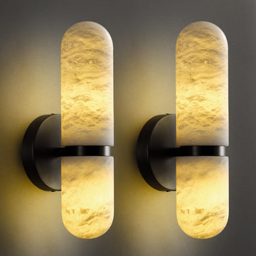 Black Alabaster Chandelier,14-Lights Staircase Chandelier for Entryway, Modern Marble Hanging Light Fixture, Hight Ceiling, Foyer, Living Room, Staircase, Entry