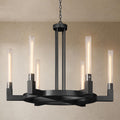 Modern Glass Tube Gold Pendant Lights – Adjustable 4 - Light Chandelier for Kitchen Island, Dining Room, Bedroom – Farmhouse & Contemporary Style with Included Bulbs - Camilalamps - B0F6BDZFDG