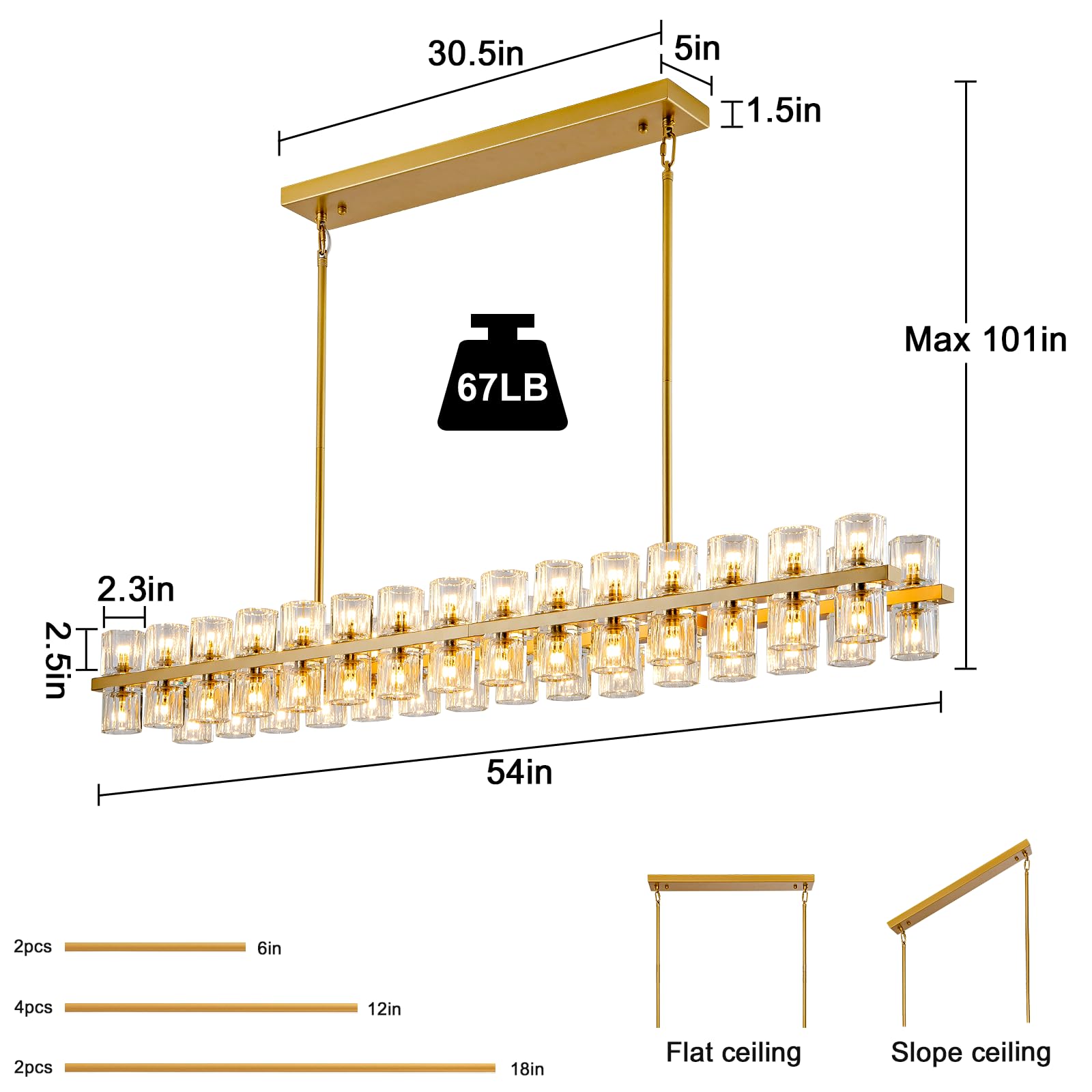 Modern 36" Gold Round Chandelier Light Fixture, K9 Crystal Chandeliers for Dining Room, Living Room, Dining Room Chandeliers Over Table, Chandelier for Bedroom, Foyer, Includes 36XG4 Bulbs - Camilalamps - B0CRGK6RHV