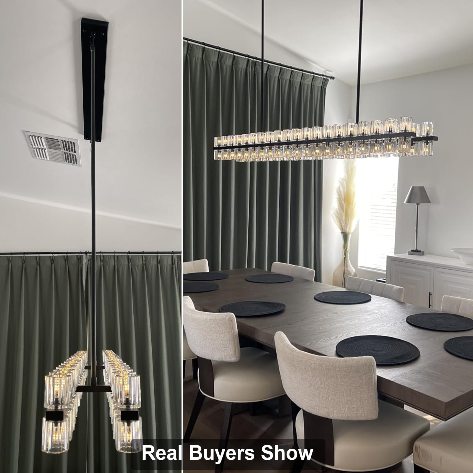 Modern 36" Gold Round Chandelier Light Fixture, K9 Crystal Chandeliers for Dining Room, Living Room, Dining Room Chandeliers Over Table, Chandelier for Bedroom, Foyer, Includes 36XG4 Bulbs - Camilalamps - B0CRGK6RHV