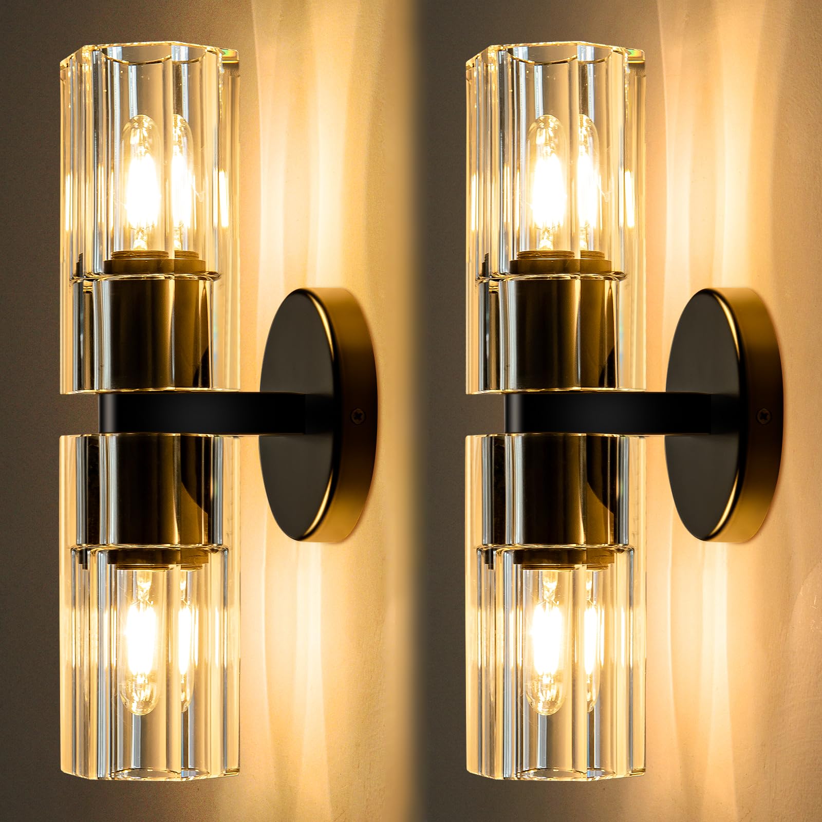 Modern 36" Gold Round Chandelier Light Fixture, K9 Crystal Chandeliers for Dining Room, Living Room, Dining Room Chandeliers Over Table, Chandelier for Bedroom, Foyer, Includes 36XG4 Bulbs - Camilalamps - B0CRGK6RHV