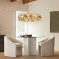 Chandelier for Dining Room, D39.4 Gold K9 Crystal Pendant Light, 20 - Light Round Over Table, Hanging Ceiling Light Fixture for Kitchen Island, Entryway, Foyer - Camilalamps - B0DMFF1692