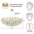 Modern Crystal Chandelier,Silver Ceiling Pendant Flower Hanging Lighting, 31.5