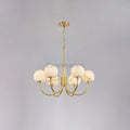 Aurelian Alabaster Globe Chandelier with 6/8/10/12 heads - Camilalamps - Aurel - 1760 - 6 Hea - Brass - 1