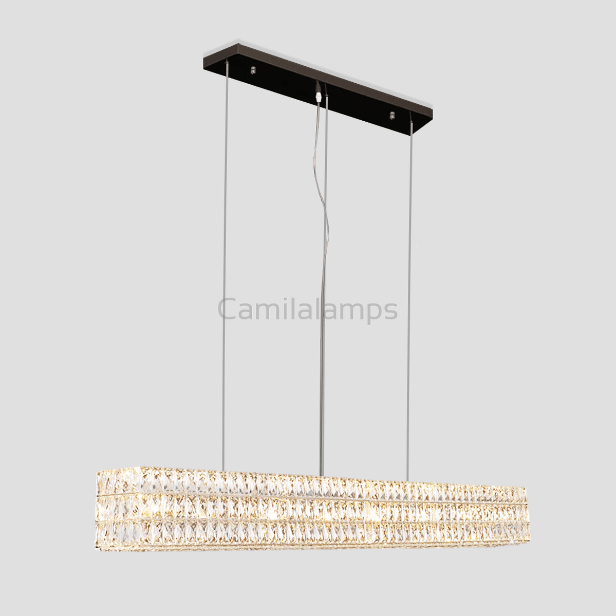 Pluto Halo Rectangular Crystal Chandelier - Camilalamps - CA - LI2024 - C5566
