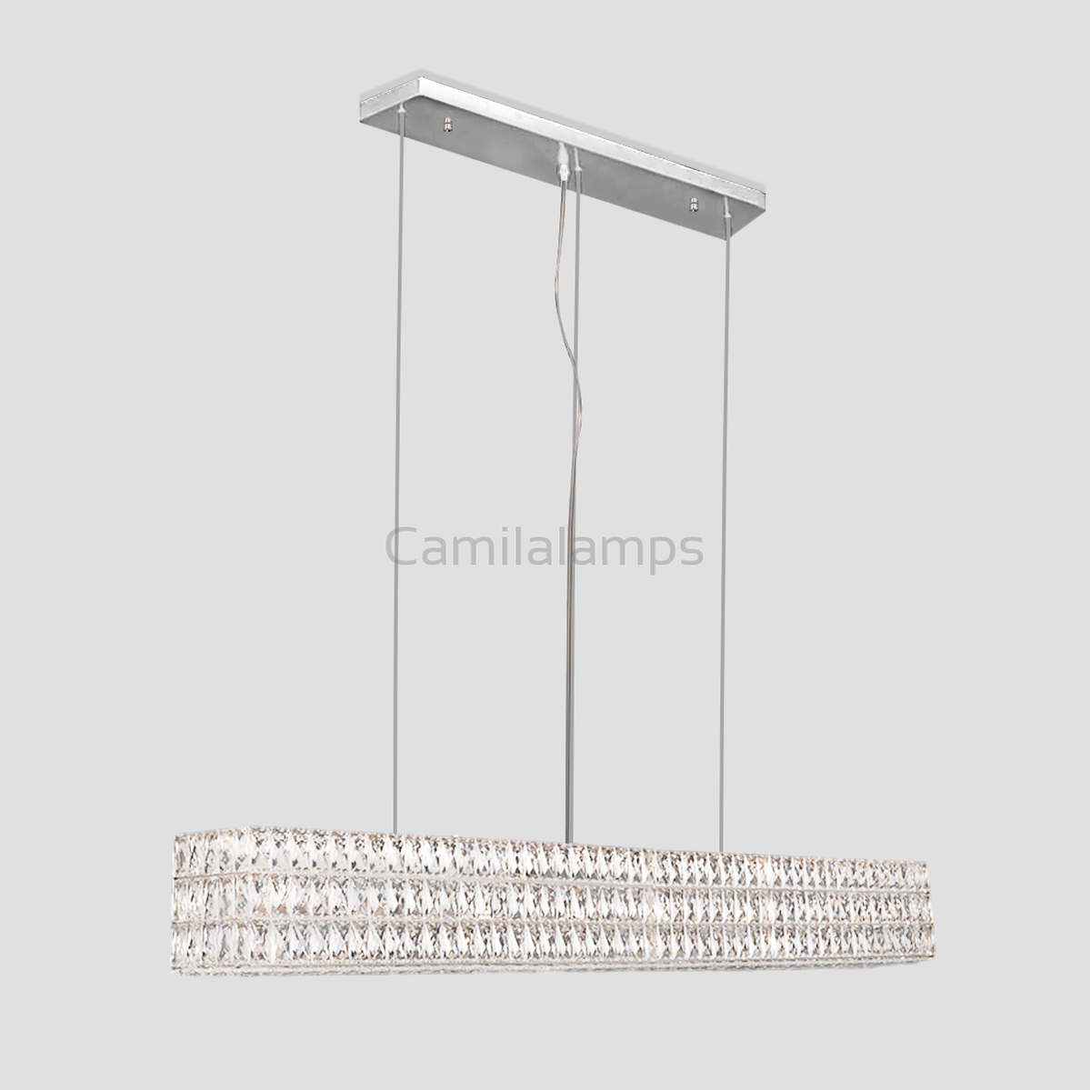 Pluto Halo Rectangular Crystal Chandelier - Camilalamps - CA - LI2024 - C5576