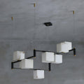 Alabaster Square Box Chandelier with 4/5/6/8/9 heads - Camilalamps - Alaba - 1635 - 9 Hea - Brass - 5