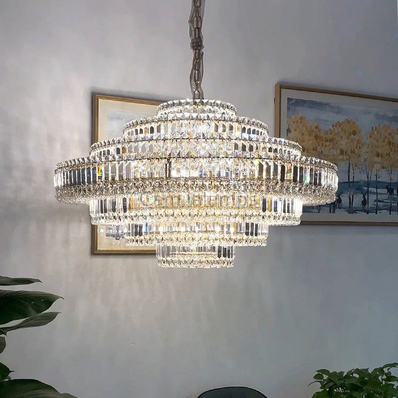 Luxury Cake Shape Living Room Crystal Chandelier - Camilalamps - CAM1729