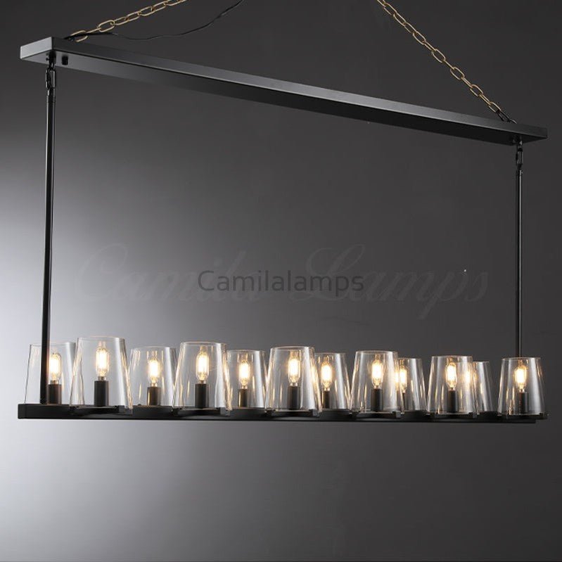 Paricia Glass Linear Chandelier 49", 60” - Camilalamps - CAM1587