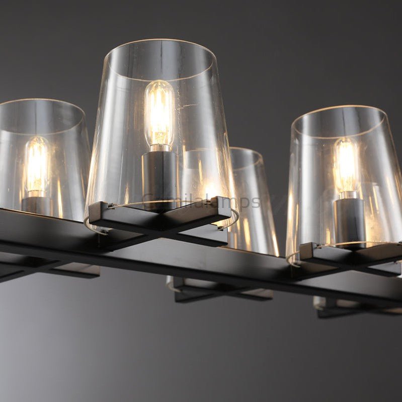 Paricia Glass Linear Chandelier 49", 60” - Camilalamps - CAM1587