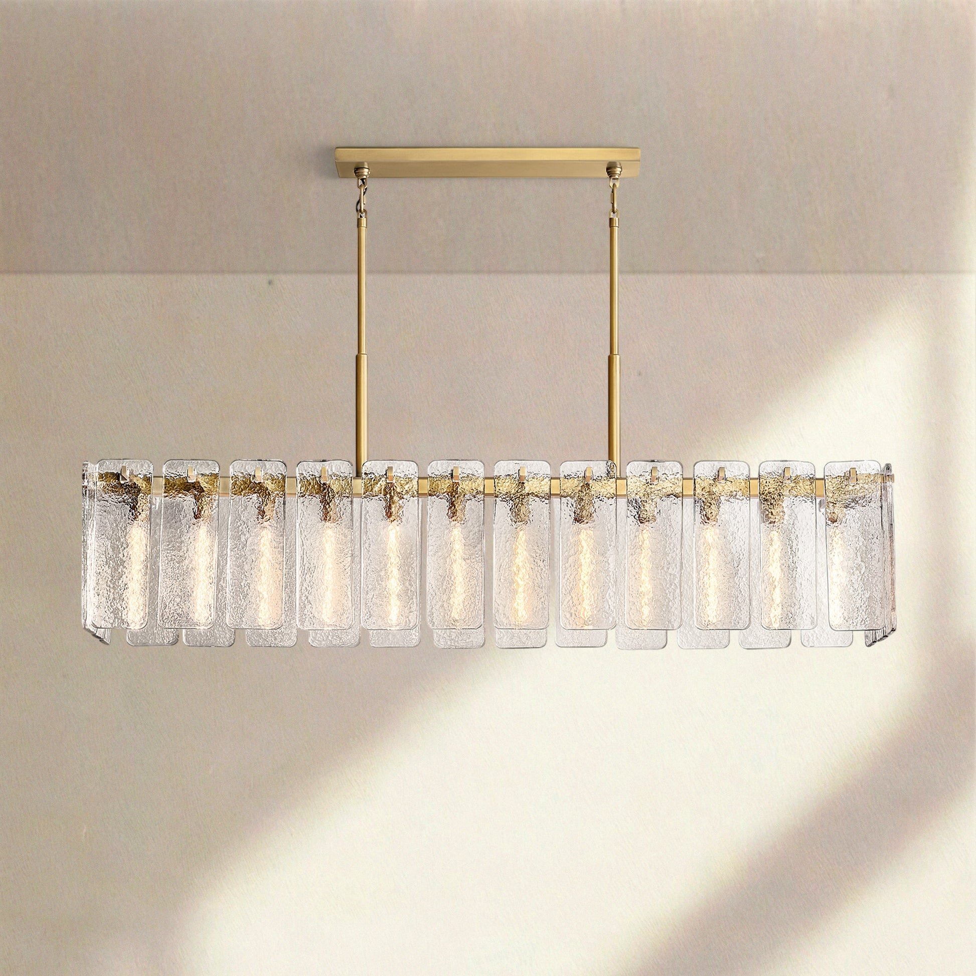 Calametta Glass Rectangular Chandelier 60" 72" - Camilalamps - CA-CALAM-GL-3