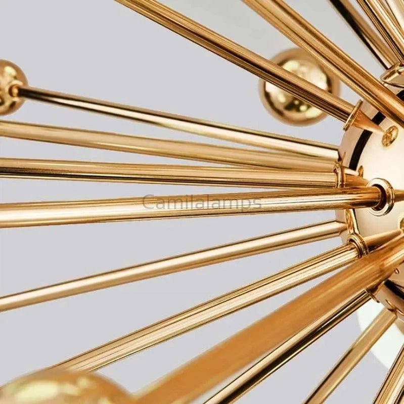 Gold And White Chandelier D 40" - Camilalamps - C - CGAWC2