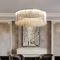 Valeria Aluminum Luxury Round Chain Tassel Chandelier - Camilalamps - CAM - VA - 04
