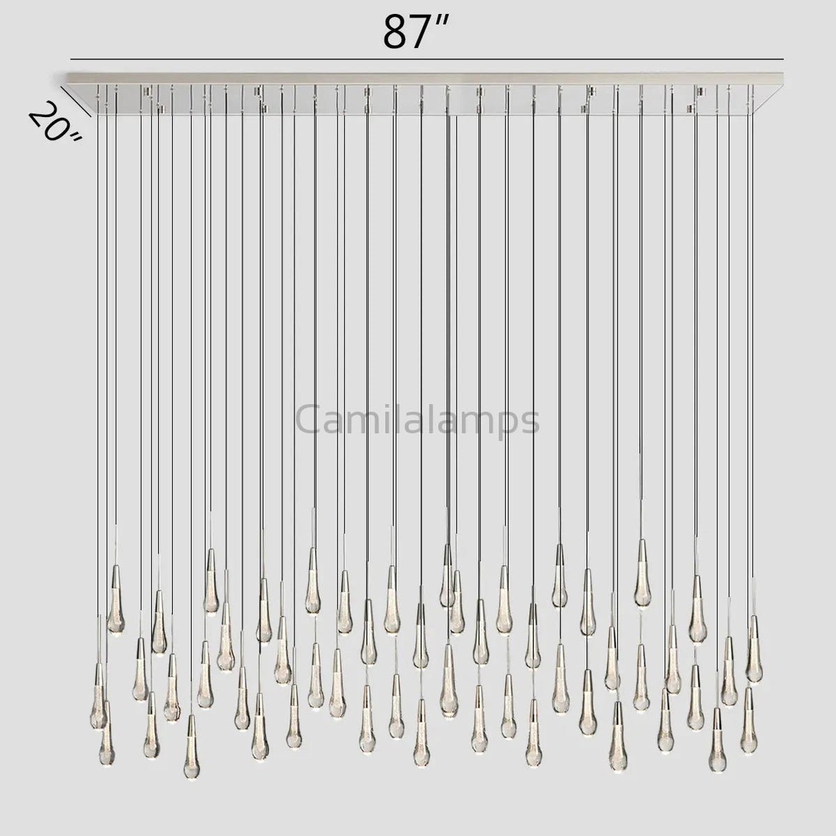 Solitaire Linear Chandelier 37"50"60"70"87"120" - Camilalamps - CAA - 10020A2