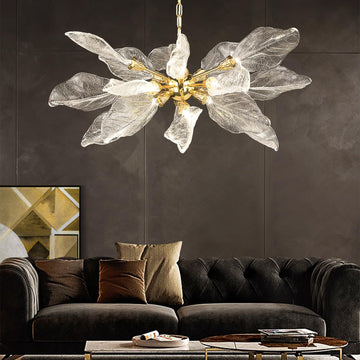 Modern Chandelier D23'' Leaf Light Fixture for Dining Room, Bedroom, Living Room, Foyer - LED Chandelier Over Table