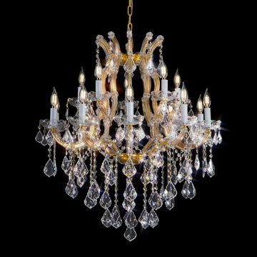 Modern Crystal Chandeliers, Gold Candle Chandelier -Luxury Chandelier Lighting Fixtures for Dining Room, Foyer, Staircase Hallway Living Room Entryway, 10 Lights
