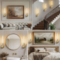 Modern Glass Tube Gold Pendant Lights – Adjustable 4 - Light Chandelier for Kitchen Island, Dining Room, Bedroom – Farmhouse & Contemporary Style with Included Bulbs - Camilalamps - B0F6YLDZVZ