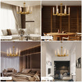 Modern Glass Tube Gold Pendant Lights – Adjustable 4 - Light Chandelier for Kitchen Island, Dining Room, Bedroom – Farmhouse & Contemporary Style with Included Bulbs - Camilalamps - B0F6YLDZVZ
