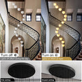 Black Alabaster Chandelier,14 - Lights Staircase Chandelier for Entryway, Modern Marble Hanging Light Fixture, Hight Ceiling, Foyer, Living Room, Staircase, Entry - Camilalamps - B0DSZZ11GM