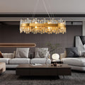 Chandelier for Dining Room, D39.4 Gold K9 Crystal Pendant Light, 20 - Light Round Over Table, Hanging Ceiling Light Fixture for Kitchen Island, Entryway, Foyer - Camilalamps - B0DMFF1692