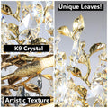 Modern Crystal Chandelier,Silver Ceiling Pendant Flower Hanging Lighting, 31.5