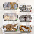 Gold Bubble Globe Chandelier, Modern Blown Glass Chandeliers with Ribbed Clear Balls, Small 24