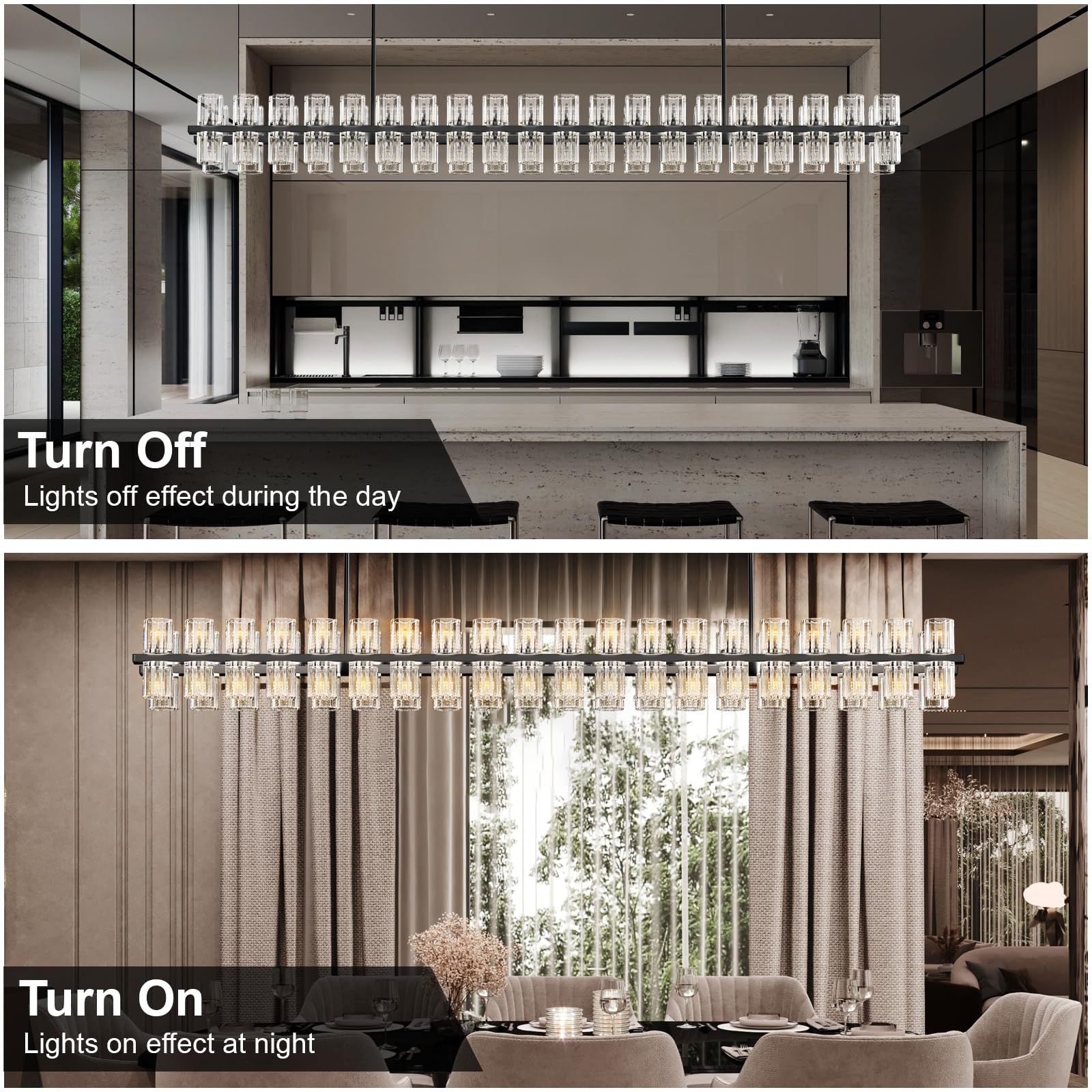 Modern 36" Gold Round Chandelier Light Fixture, K9 Crystal Chandeliers for Dining Room, Living Room, Dining Room Chandeliers Over Table, Chandelier for Bedroom, Foyer, Includes 36XG4 Bulbs - Camilalamps - B0CRGK6RHV