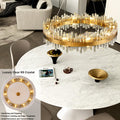 Chandelier for Dining Room, D39.4 Gold K9 Crystal Pendant Light, 20 - Light Round Over Table, Hanging Ceiling Light Fixture for Kitchen Island, Entryway, Foyer - Camilalamps - B0DMFF1692