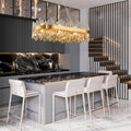 Chandelier for Dining Room, D39.4 Gold K9 Crystal Pendant Light, 20 - Light Round Over Table, Hanging Ceiling Light Fixture for Kitchen Island, Entryway, Foyer - Camilalamps - B0DMFF1692