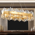 Chandelier for Dining Room, D39.4 Gold K9 Crystal Pendant Light, 20 - Light Round Over Table, Hanging Ceiling Light Fixture for Kitchen Island, Entryway, Foyer - Camilalamps - B0DMFCSZM4