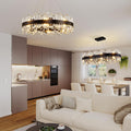 Chandelier for Dining Room, D39.4 Gold K9 Crystal Pendant Light, 20 - Light Round Over Table, Hanging Ceiling Light Fixture for Kitchen Island, Entryway, Foyer - Camilalamps - B0DMFF1692